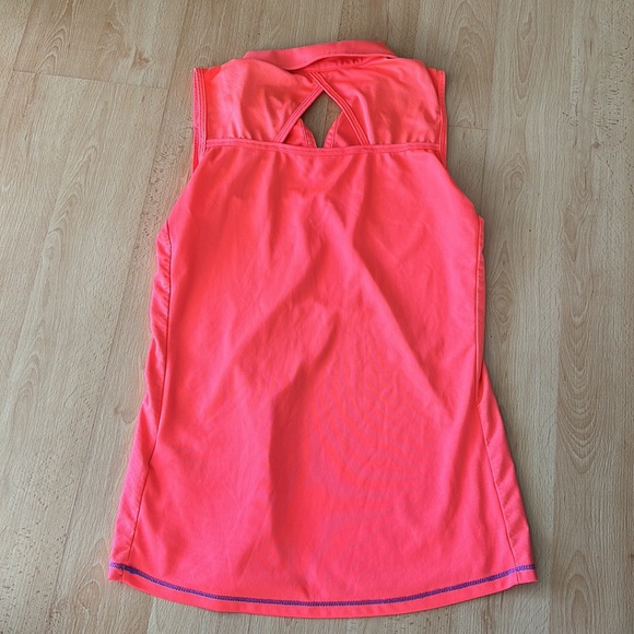 Girls sleeveless adidas neon golf polo - Picture 5 of 5